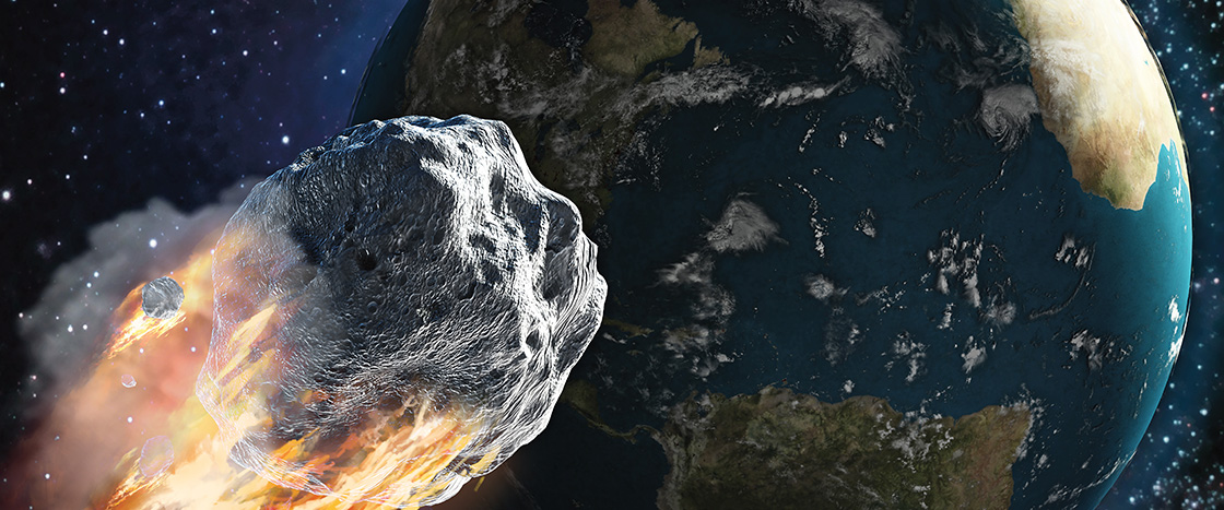 Image of an asteroid heading towards Earth